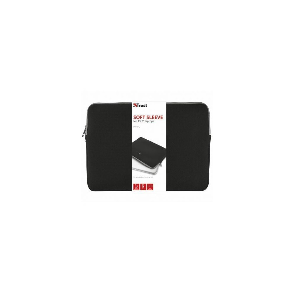 Funda Trust Primo Soft Sleeve para Portátiles hasta 13.3'/ Negra | Maletines y Fundas