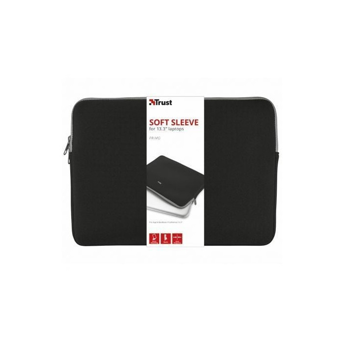 Funda Trust Primo Soft Sleeve para Portátiles hasta 13.3'/ Negra | Maletines y Fundas
