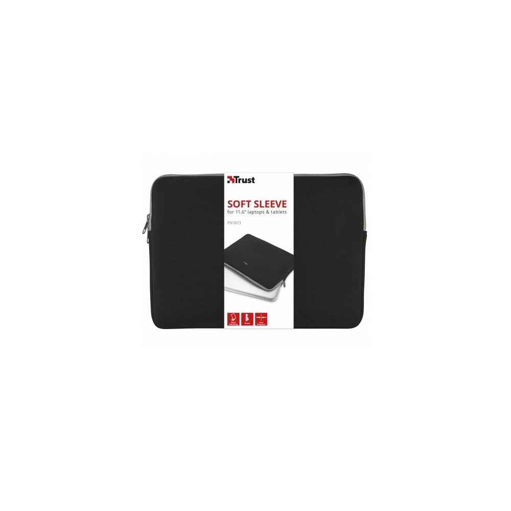 Funda Trust Primo Soft Sleeve para Portátiles/ Tablets hasta 11.6'/ Negra | Maletines y Fundas