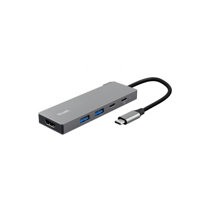 Docking USB Tipo-C Trust Dalyx/ 2xUSB/ 1xHDMI 4K/ 2xUSB Tipo-C/ Gris | Docks