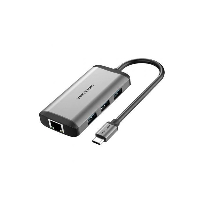 Docking USB Tipo-C Vention CNCHB/ 1xHDMI 4K/ 3xUSB/ 1xUSB Tipo-C PD/ 1xRJ45/ Gris | Docks