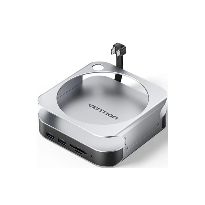 Docking para Mac Mini USB Tipo-C Vention THIHAG/ Ranura SSD M.2/ 4xUSB/ 1xUSB Tipo-C/ 1xDisplayPort 4K/ 1xLector Tarjetas/ 1xJac
