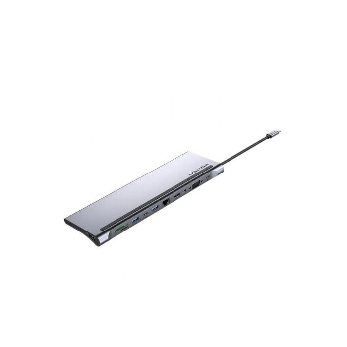 Docking USB Tipo-C Vention THTHC/ 1xHDMI/ 1xVGA/ 3xUSB/ 1xUSB Tipo-C/ 1xUSB Tipo-C PD/ 1xRJ45/ 1xLector Tarjetas SD y MicroSD/ J