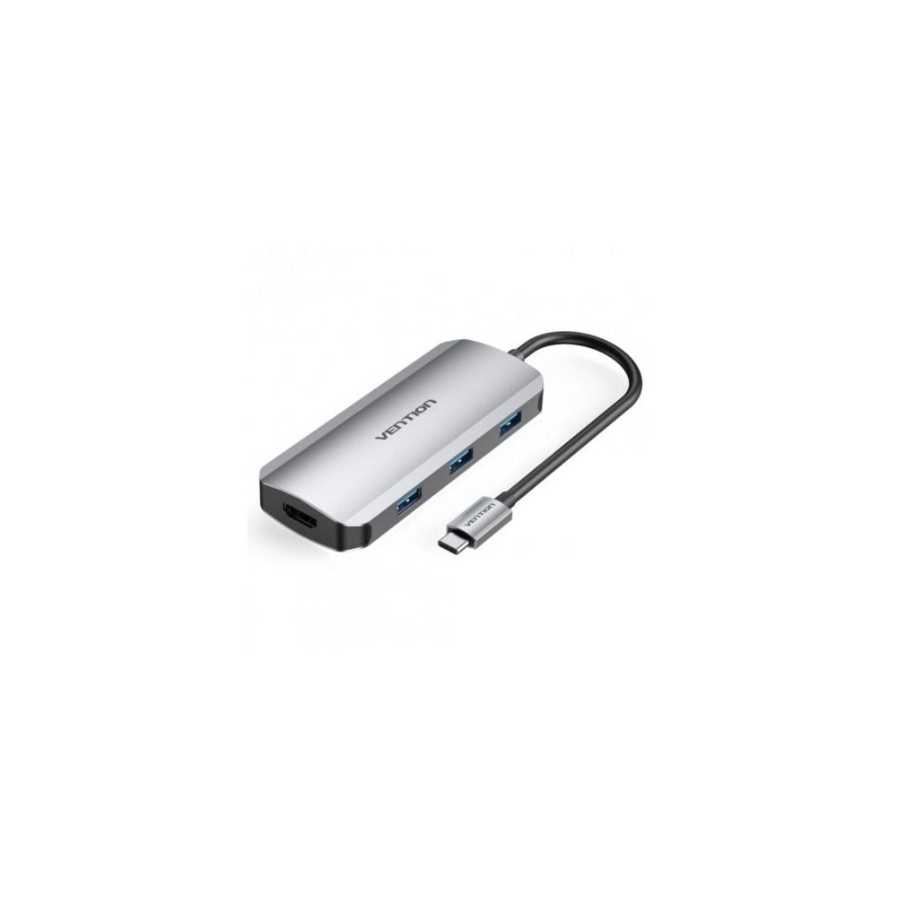 Docking USB Tipo-C Vention TOFHB/ 1xHDMI/ 3xUSB/ 1xUSB Tipo-C/ 1xUSB Tipo-C PD/ Gris | Docks