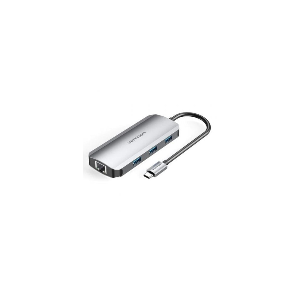 Docking USB Tipo-C Vention TOHHB/ 1xHDMI 4K/ 3xUSB/ 1xRJ45/ 1xUSB Tipo-C PD/ Gris | Docks