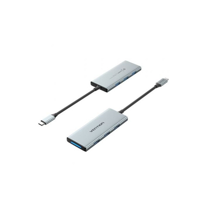 Docking USB Tipo-C Vention TOPHB/ 1xHDMI/ 3xUSB/ 1xLector Tarjetas SD y MicroSD/ Gris | Docks