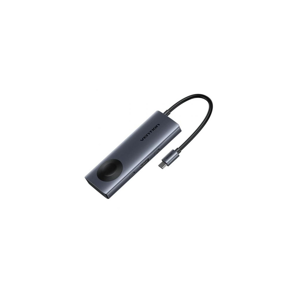 Docking USB Tipo-C con Carga Inalámbrica Vention TPMHB/ 1xHDMI 4K/ 2xUSB/ 1xUSB Tipo-C/ 1xUSB Tipo-C PD/ Gris | Docks