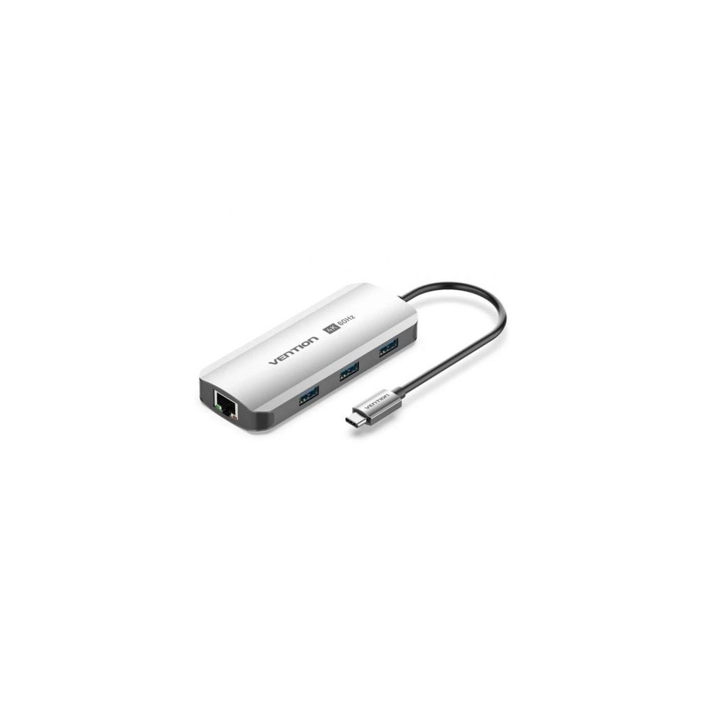 Docking USB Tipo-C Vention TQHHB/ 1xHDMI 4K/ 3xUSB/ 1xUSB Tipo-C PD/ 1xRJ45/ Gris | Docks
