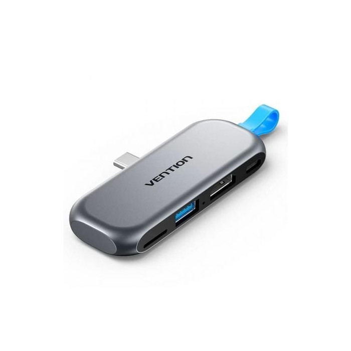 Docking Sin Cables USB Tipo-C Vention THYH0/ 1xUSB/ 1xHDMI/ 1xUSB Tipo-C PD/ 1xLector de Tarjetas/ Gris | Docks