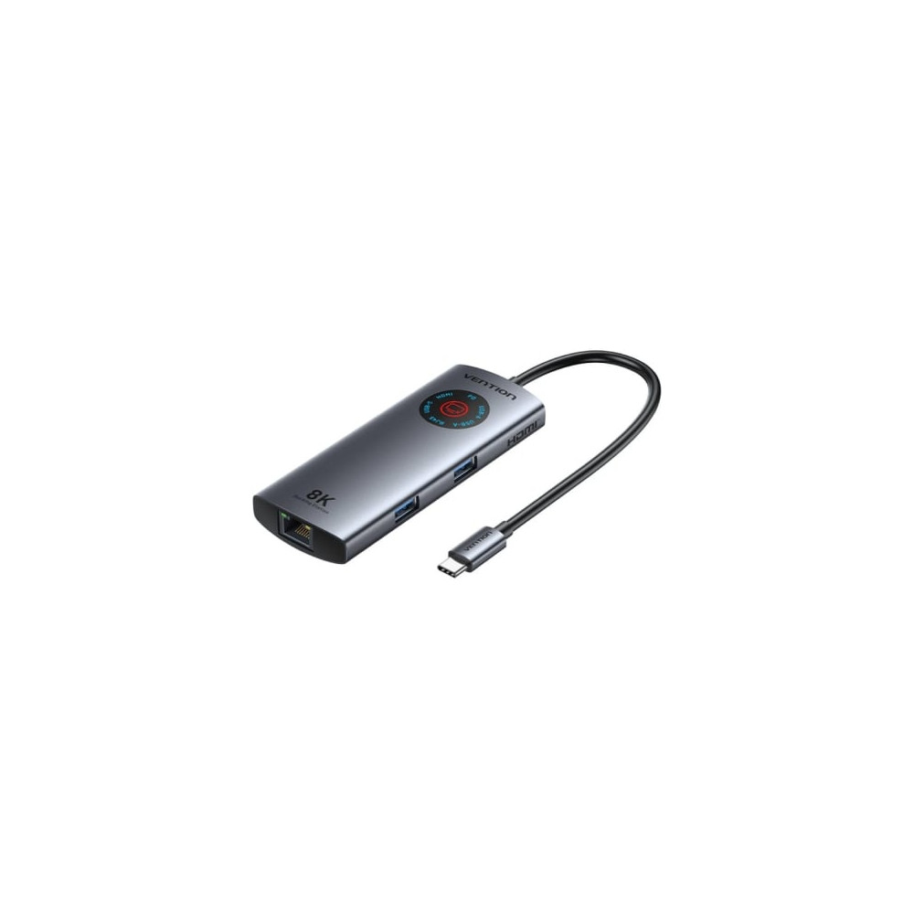 Docking USB Tipo-C Vention TQZHB/ RJ45/ 2xUSB/ 1xUSB Tipo-C/ 1xHDMI/ 1xUSB Tipo-C PD/ Gris | Docks