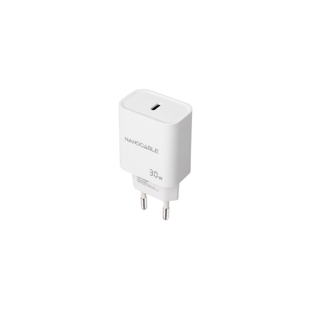 Cargador de Pared Nanocable 10.10.2009/ 1xUSB Tipo-C/ 30W/ Blanco | Cargadores hasta 45W