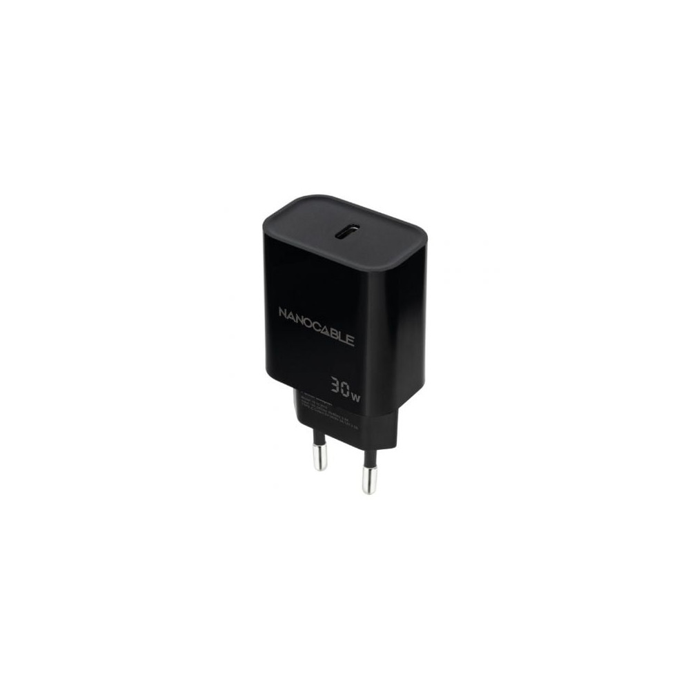 Cargador de Pared Nanocable 10.10.2010/ 1xUSB Tipo-C/ 30W/ Negro | Cargadores hasta 45W