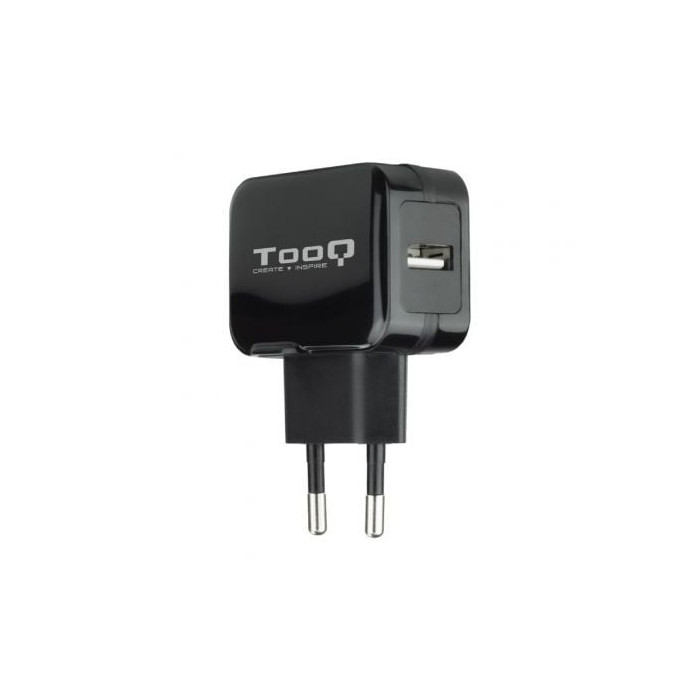 Cargador de Pared TooQ TQWC-1S01/ 1xUSB/ 12W/ Negro | Cargadores hasta 45W