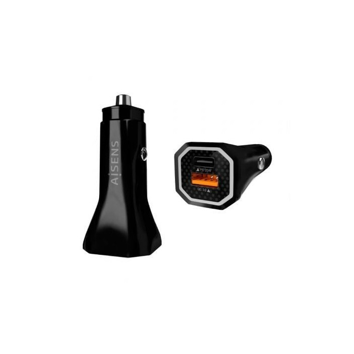 Cargador de Coche Aisens ASCH-CAR2PQC-BK/ 1xUSB-Tipo C/ 1xUSB/ 38W | Cargadores hasta 45W