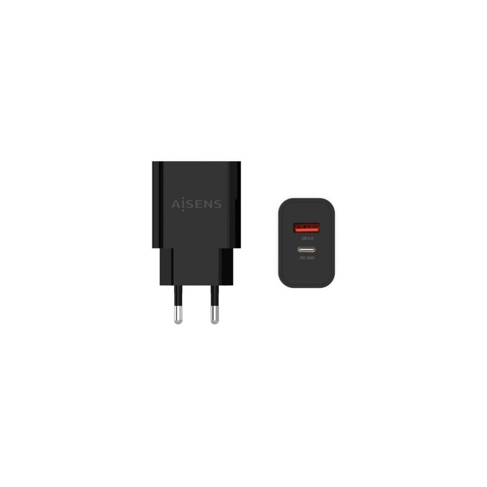 Cargador de Pared Aisens A110-0682/ 1xUSB Tipo-C/ 1x USB/ 20W | Cargadores hasta 45W