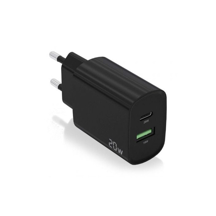 Cargador de Pared Aisens A110-0755/ 1xUSB Tipo-C/ 1xUSB/ 20W | Cargadores hasta 45W