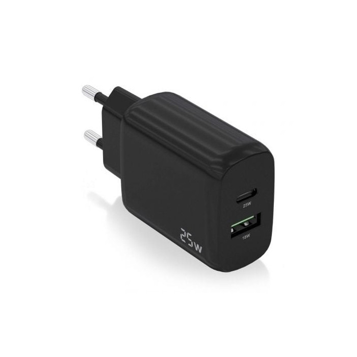 Cargador de Pared Aisens A110-0759/ 1xUSB Tipo-C/ 1xUSB/ 25W | Cargadores hasta 45W