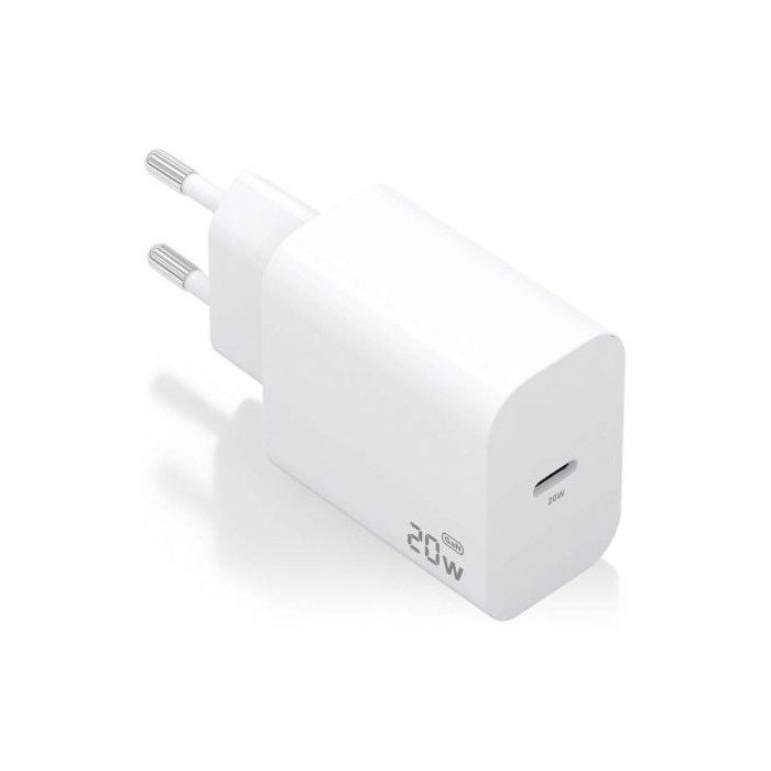 Cargador de Pared GaN Aisens A110-0938/ 1xUSB Tipo-C/ 20W/ Blanco | Cargadores hasta 45W