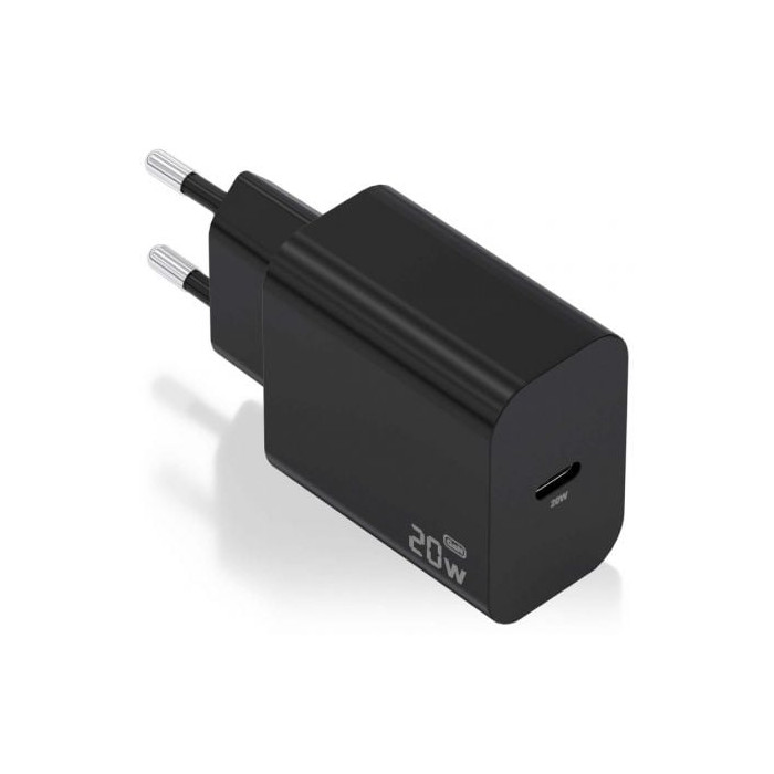 Cargador de Pared GaN Aisens A110-0939/ 1xUSB Tipo-C/ 20W/ Negro | Cargadores hasta 45W