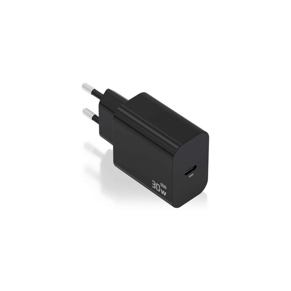 Cargador de Pared GaN Aisens A110-0941/ 1xUSB Tipo-C/ 30W/ Negro | Cargadores hasta 45W
