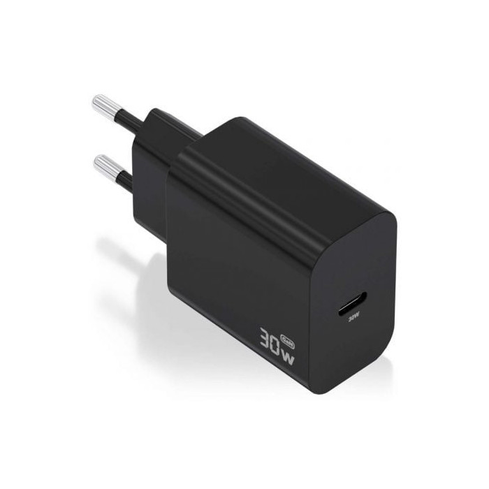 Cargador de Pared GaN Aisens A110-0941/ 1xUSB Tipo-C/ 30W/ Negro | Cargadores hasta 45W