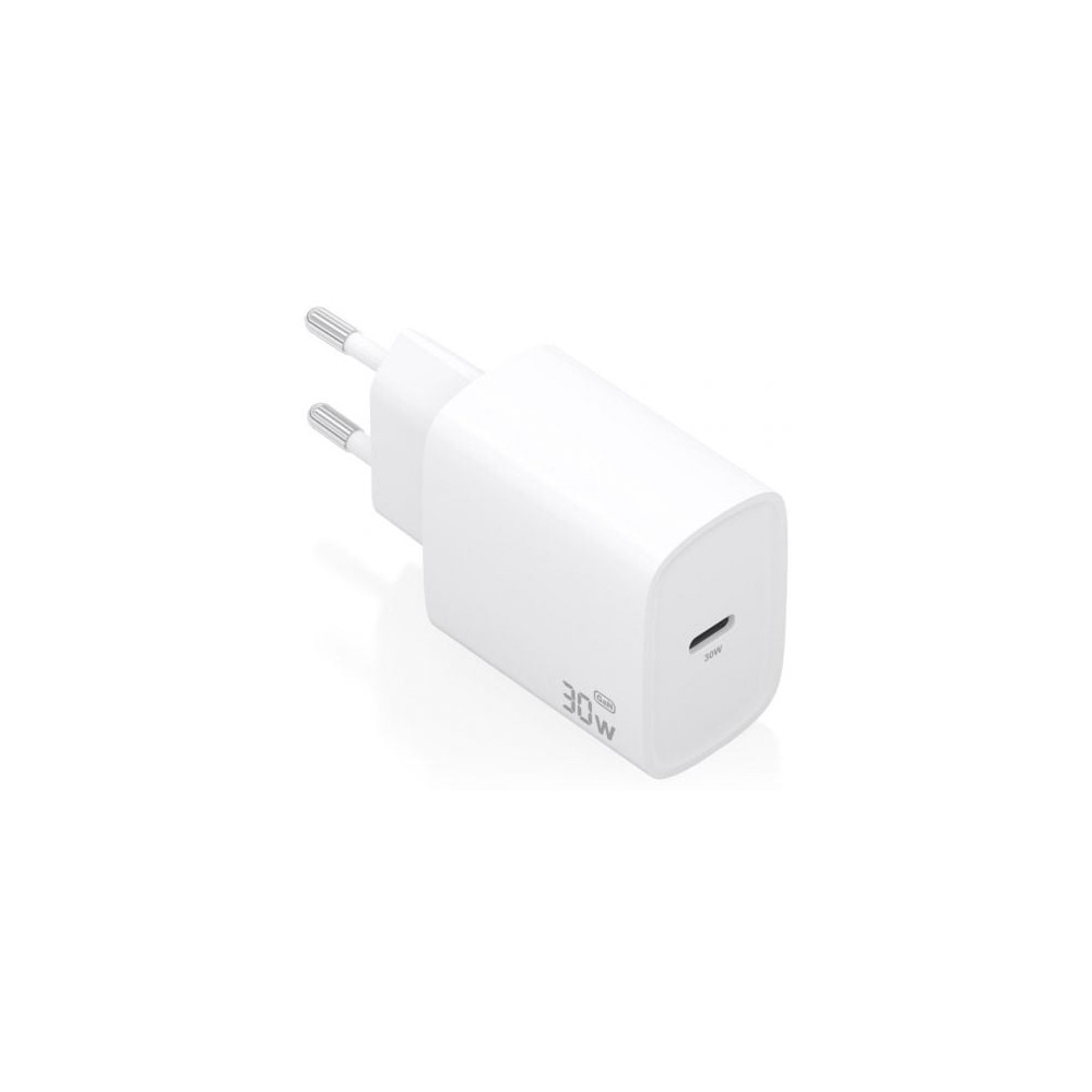Cargador de Pared GaN Aisens A110-0950/ 1xUSB Tipo-C/ 30W/ Blanco | Cargadores hasta 45W