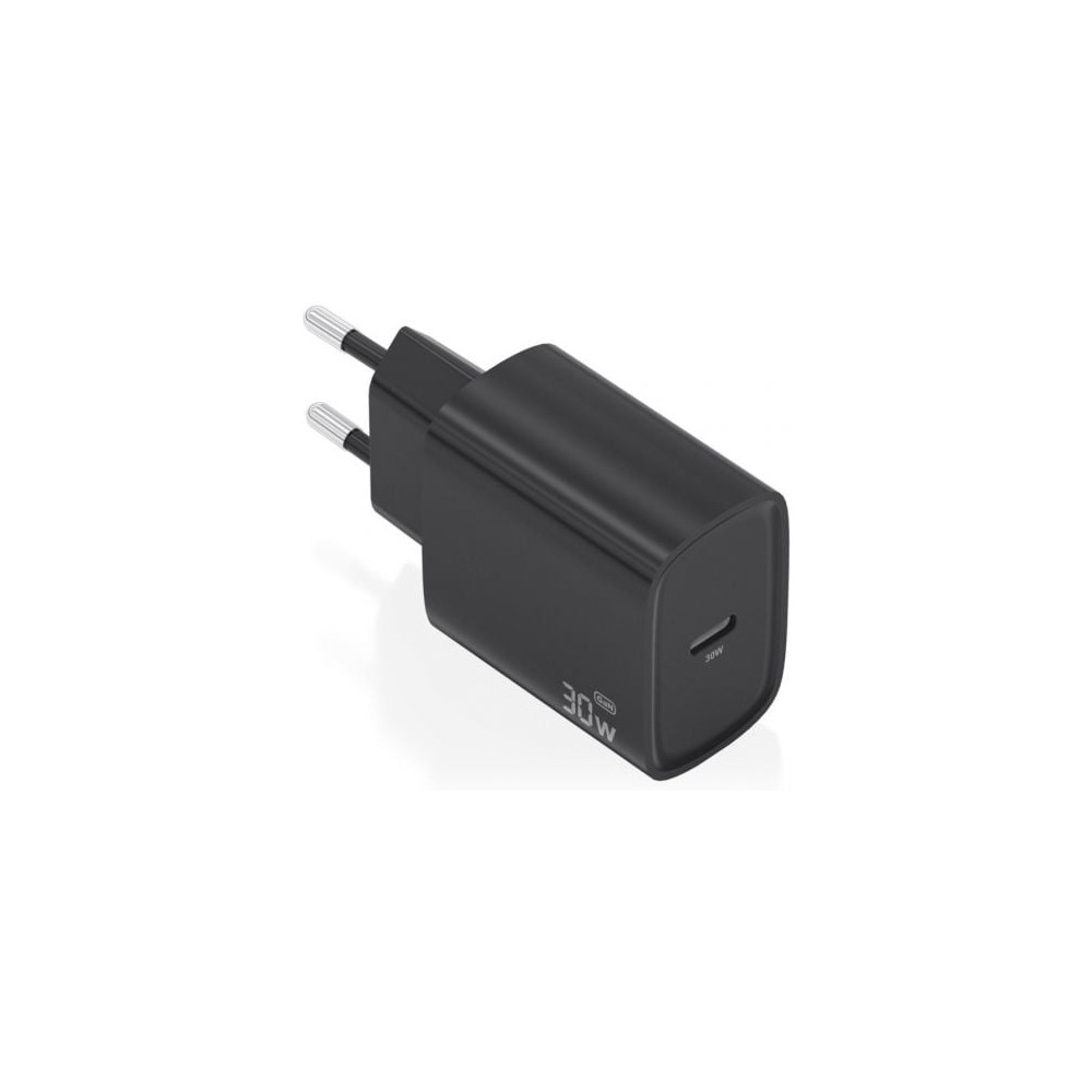 Cargador de Pared GaN Aisens A110-0951/ 1xUSB Tipo-C/ 30W/ Negro | Cargadores hasta 45W