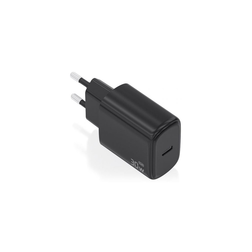 Cargador de Pared GaN Aisens A110-0976/ 1xUSB Tipo-C/ 30W/ Negro | Cargadores hasta 45W