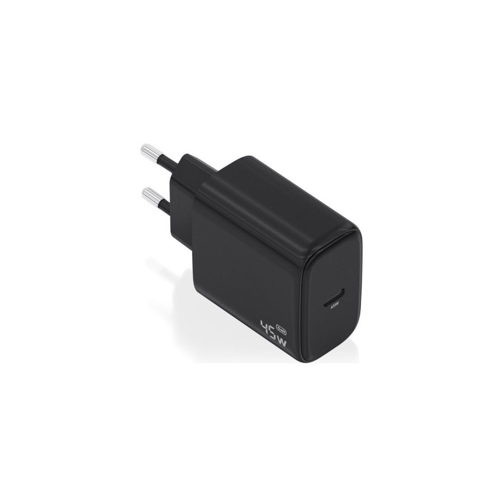 Cargador de Pared GaN Aisens A110-0970/ 1xUSB Tipo-C/ 45W/ Negro | Cargadores 45-60W