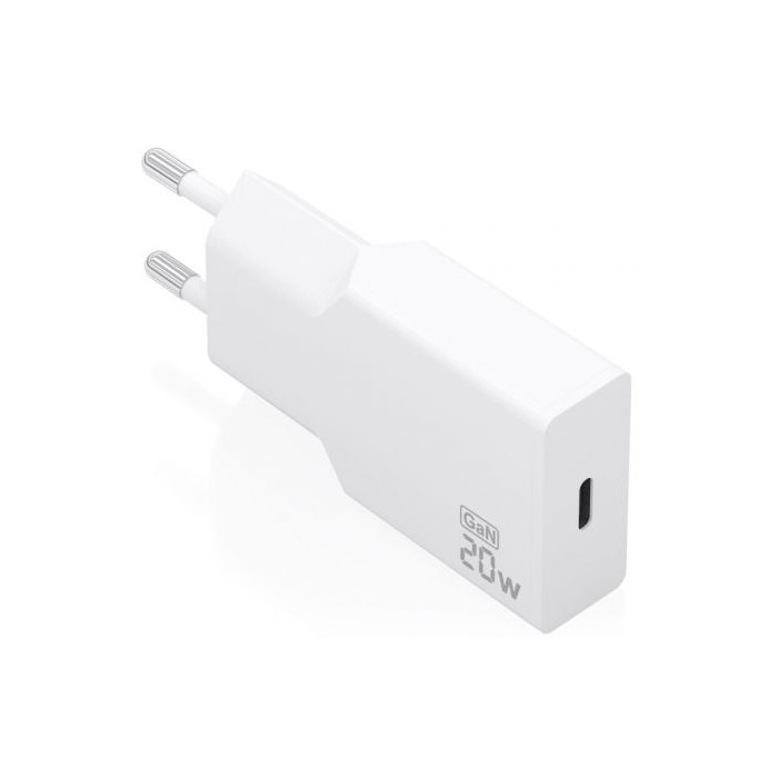Cargador de Pared GaN Aisens A110-0997/ 1xUSB Tipo-C/ 20W/ Blanco | Cargadores hasta 45W