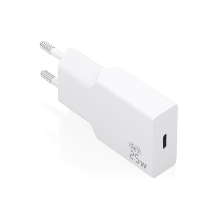 Cargador de Pared GaN Aisens A110-0999/ 1xUSB Tipo-C/ 25W/ Blanco | Cargadores hasta 45W