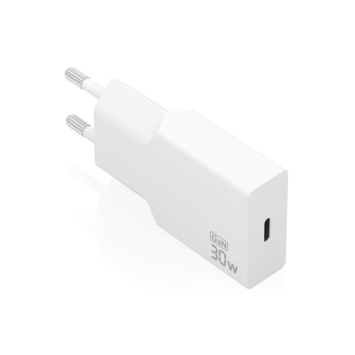 Cargador de Pared GaN Aisens A110-1001/ 1xUSB Tipo-C/ 30W/ Blanco | Cargadores hasta 45W