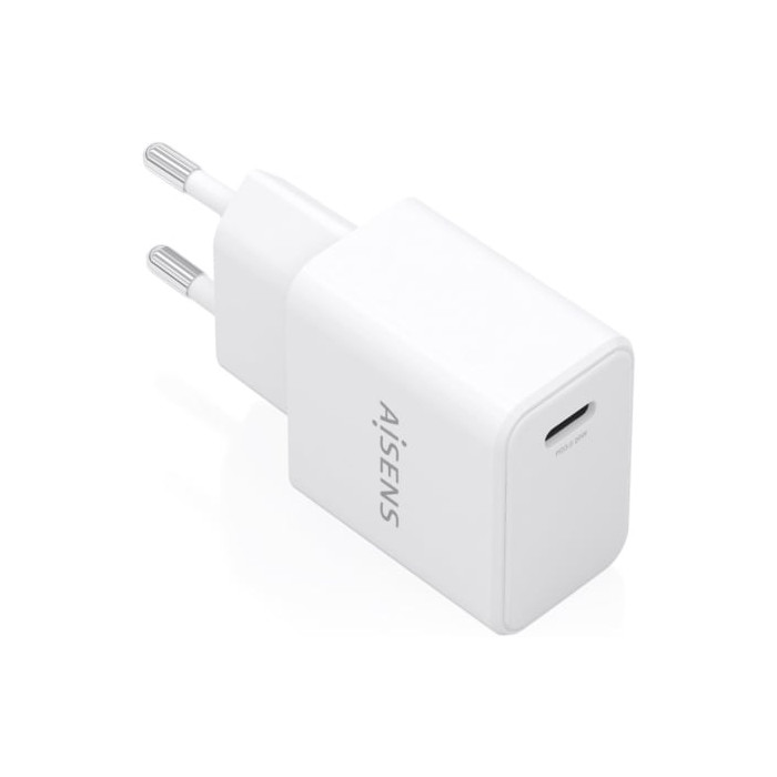 Cargador de Pared GaN Aisens A110-1023/ 1xUSB Tipo-C/ 20W/ Blanco | Cargadores hasta 45W