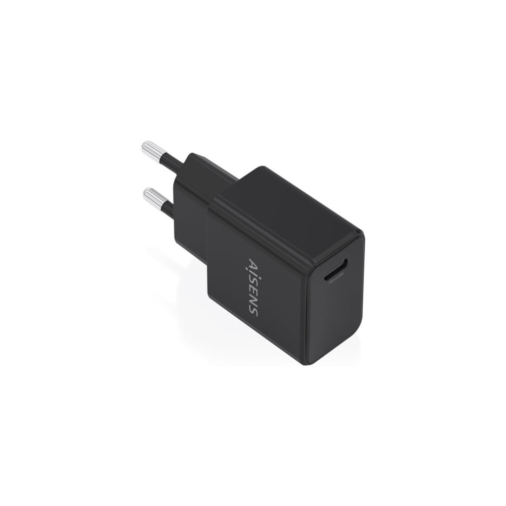 Cargador de Pared GaN Aisens A110-1024/ 1xUSB Tipo-C/ 20W/ Negro | Cargadores hasta 45W
