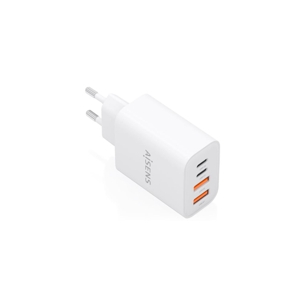 Cargador de Pared GaN Aisens A110-1027/ 2xUSB Tipo-C/ 2xUSB/ 32W/ Blanco | Cargadores hasta 45W