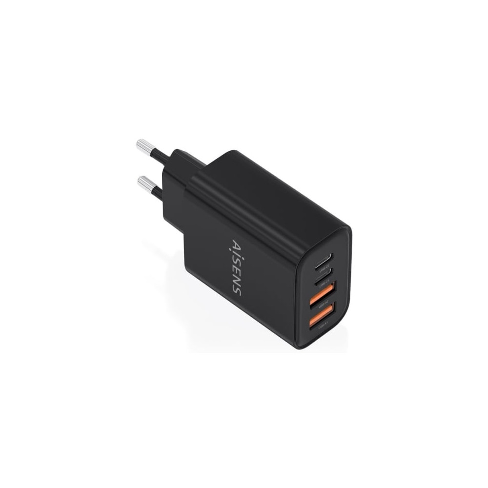 Cargador de Pared GaN Aisens A110-1028/ 2xUSB Tipo-C/ 2xUSB/ 32W/ Negro | Cargadores hasta 45W