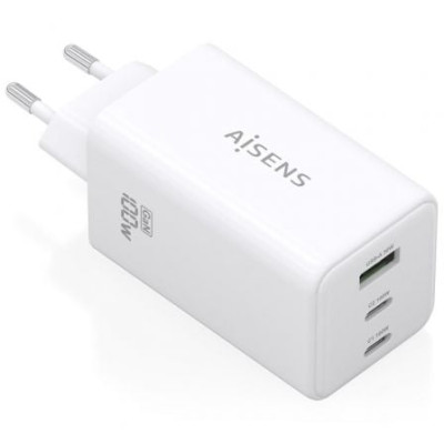 Cargador de Pared GaN Aisens ASCH-100W3P051-W/ 2xUSB Tipo-C/ 1xUSB/ 100W | Cargadores +60W
