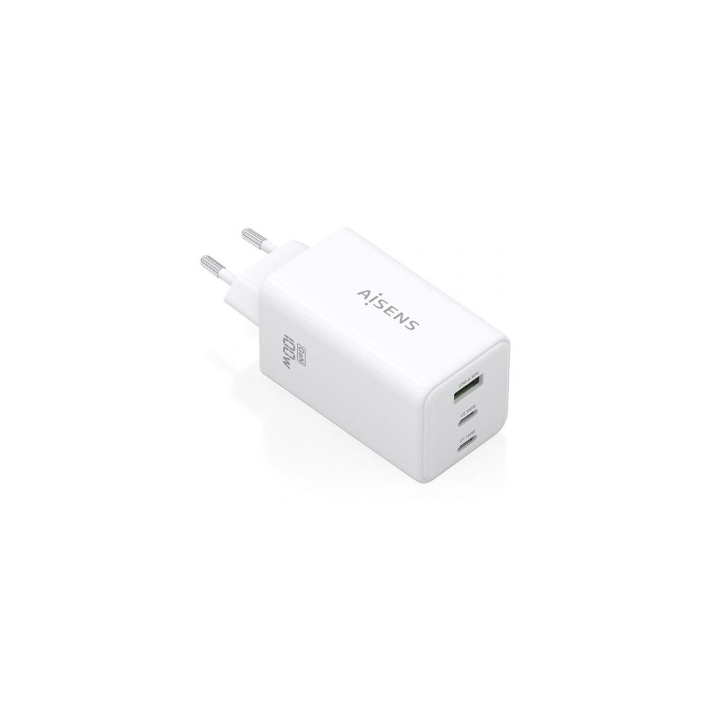 Cargador de Pared GaN Aisens ASCH-100W3P051-W/ 2xUSB Tipo-C/ 1xUSB/ 100W | Cargadores +60W