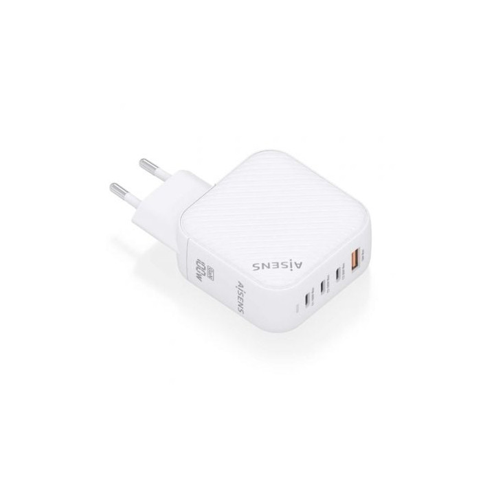 Cargador de Pared GaN Aisens ASCH-100W4P028-W/ 3xUSB Tipo-C/ 1x USB/ 100W | Cargadores +60W
