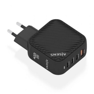 Cargador de Pared GaN Aisens ASCH-100W4P029-BK/ 3xUSB Tipo-C/ 1x USB/ 100W | Cargadores +60W