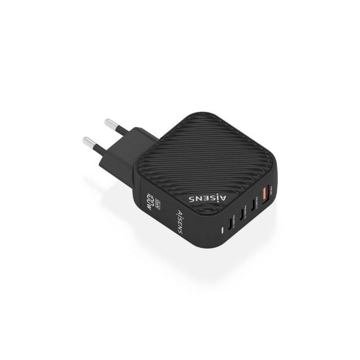 Cargador de Pared GaN Aisens ASCH-100W4P029-BK/ 3xUSB Tipo-C/ 1x USB/ 100W | Cargadores +60W