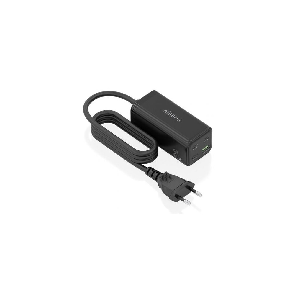 Cargador Sobremesa GaN Aisens ASCH-100W4P054-BK/ 3xUSB Tipo-C/ 1xUSB/ 100W | Cargadores +60W