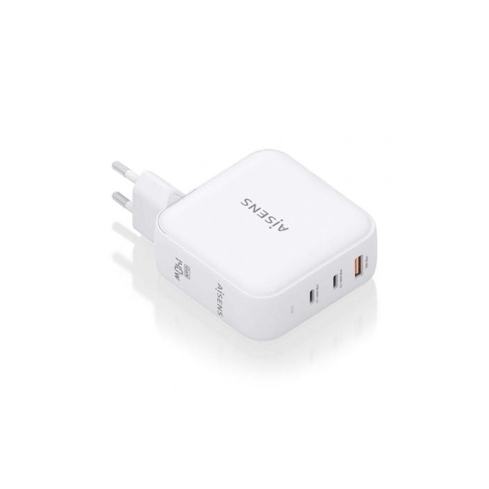 Cargador de Pared GaN Aisens ASCH-140W3P030-W/ 2xUSB Tipo-C/ 1xUSB/ 140W | Cargadores +60W