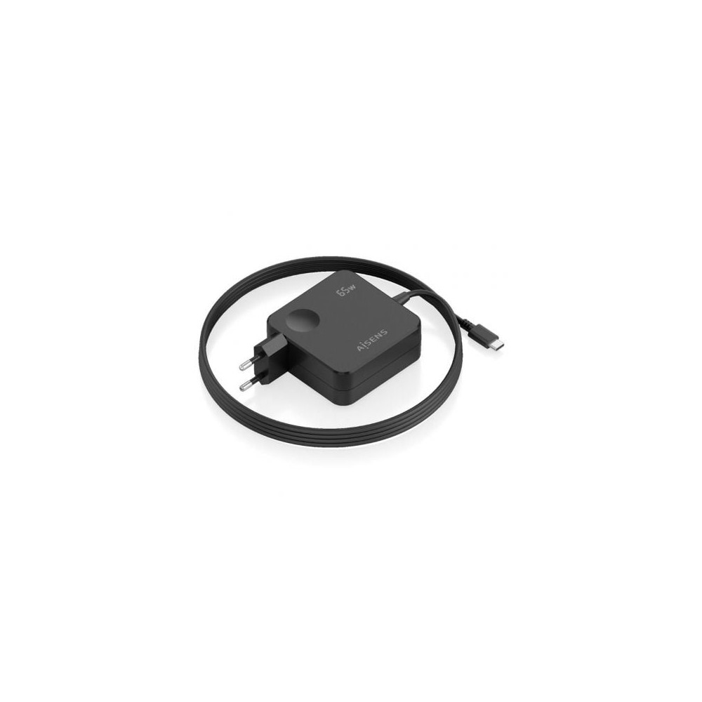 Cargador de Pared Aisens ASCH-1PD65WL80-BK/ 1xUSB Tipo-C/ 65W/ Negro | Cargadores +60W