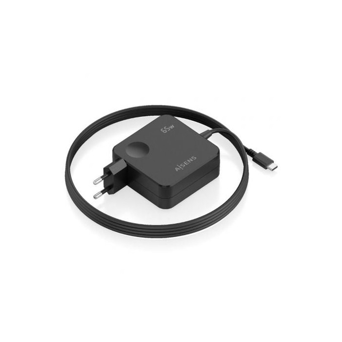 Cargador de Pared Aisens ASCH-1PD65WL80-BK/ 1xUSB Tipo-C/ 65W/ Negro | Cargadores +60W