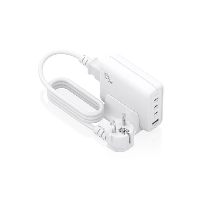 Cargador Sobremesa GaN Aisens ASCH-140W4P055-W/ 3xUSB Tipo-C/ 1xUSB/ 140W | Cargadores +60W