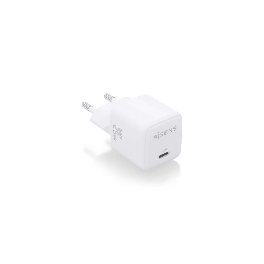 Cargador de Pared GaN Aisens ASCH-25W1P012-W/ 1xUSB Tipo-C/ 25W | Cargadores hasta 45W