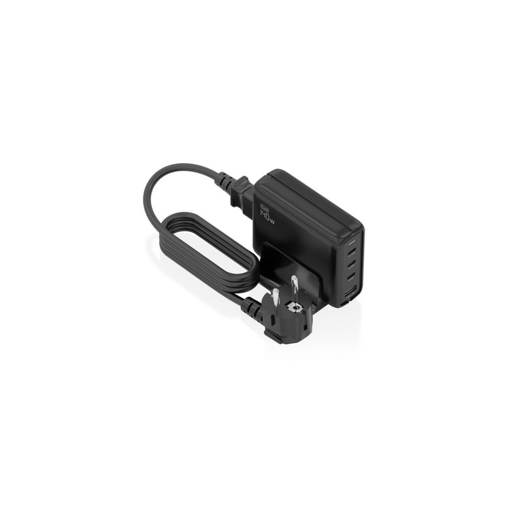 Cargador Sobremesa GaN Aisens ASCH-140W4P056-BK/ 3xUSB Tipo-C/ 1xUSB/ 140W | Cargadores +60W