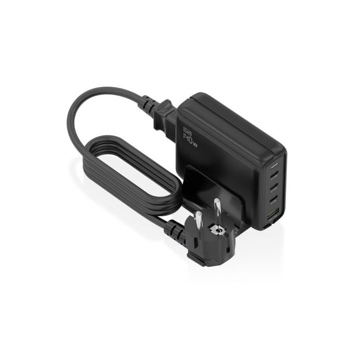Cargador Sobremesa GaN Aisens ASCH-140W4P056-BK/ 3xUSB Tipo-C/ 1xUSB/ 140W | Cargadores +60W
