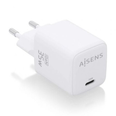 Cargador de Pared GaN Aisens ASCH-35W1P016-W/ 1xUSB Tipo-C/ 35W | Cargadores hasta 45W